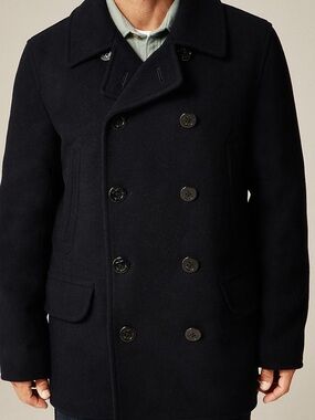 J.Crew Men's Dock Peacoat in Navy Blue - Size Extra Small